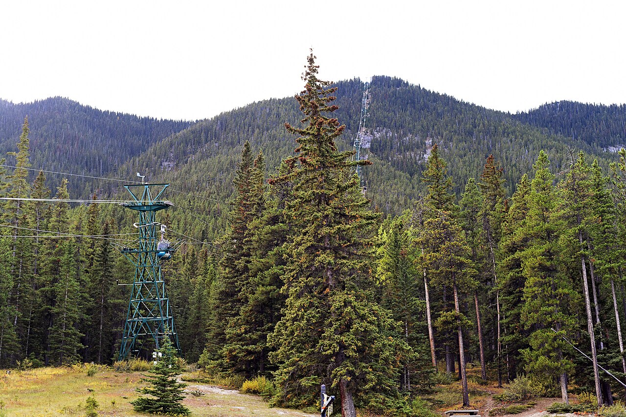 La télécabine de Banff montant vers Sulphur Mountain